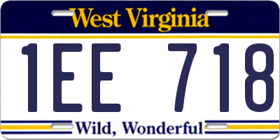 WV license plate 1EE718