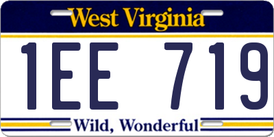 WV license plate 1EE719