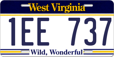 WV license plate 1EE737
