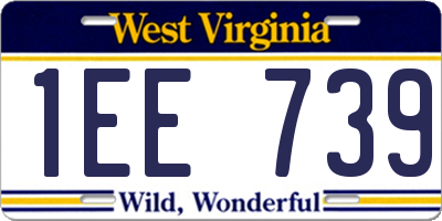 WV license plate 1EE739