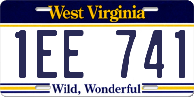 WV license plate 1EE741