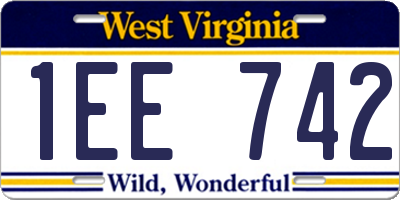 WV license plate 1EE742