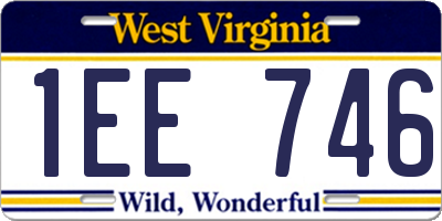 WV license plate 1EE746