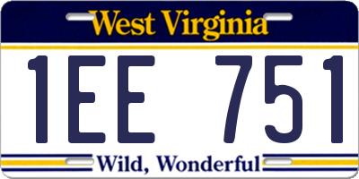 WV license plate 1EE751