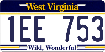 WV license plate 1EE753