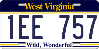 WV license plate 1EE757