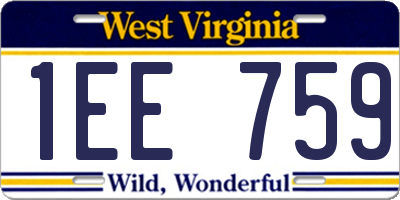 WV license plate 1EE759