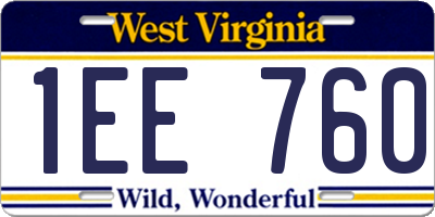 WV license plate 1EE760