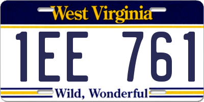 WV license plate 1EE761