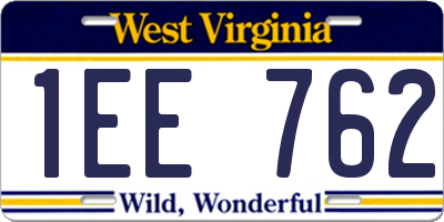 WV license plate 1EE762