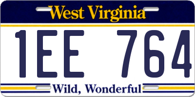 WV license plate 1EE764