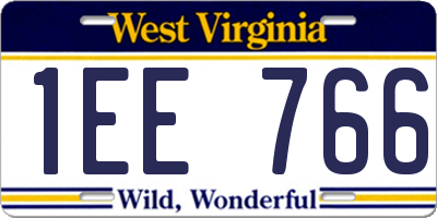 WV license plate 1EE766