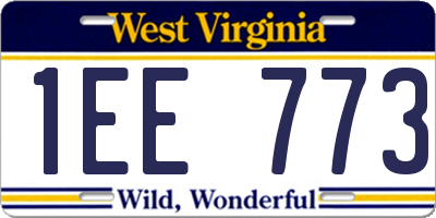WV license plate 1EE773