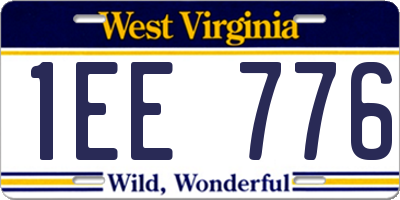 WV license plate 1EE776
