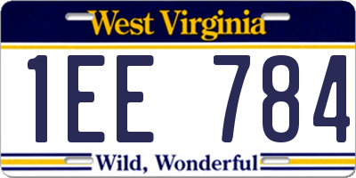 WV license plate 1EE784