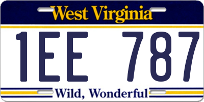 WV license plate 1EE787