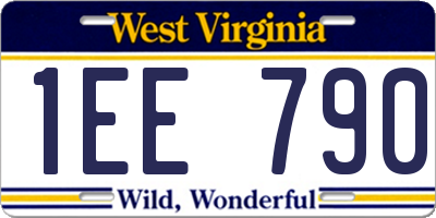 WV license plate 1EE790