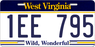 WV license plate 1EE795