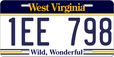 WV license plate 1EE798