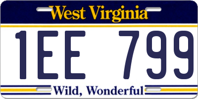 WV license plate 1EE799
