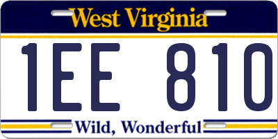 WV license plate 1EE810