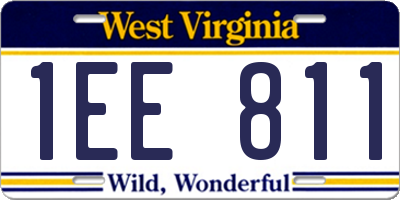 WV license plate 1EE811