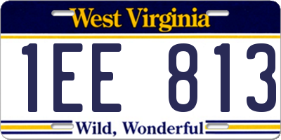 WV license plate 1EE813