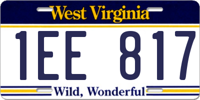 WV license plate 1EE817