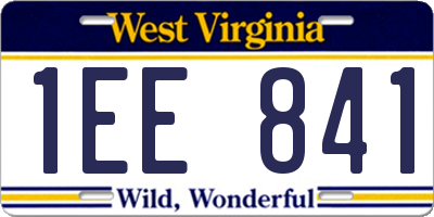 WV license plate 1EE841