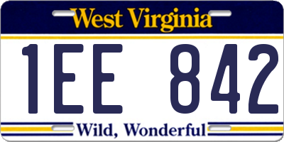 WV license plate 1EE842