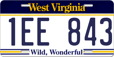 WV license plate 1EE843