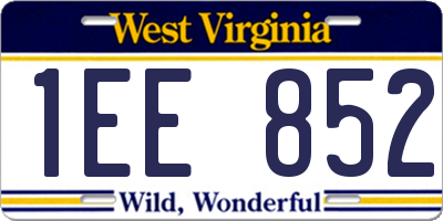 WV license plate 1EE852