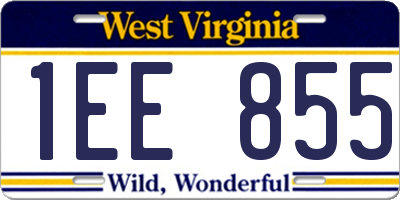 WV license plate 1EE855
