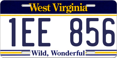 WV license plate 1EE856