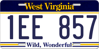 WV license plate 1EE857