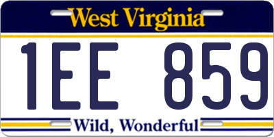 WV license plate 1EE859