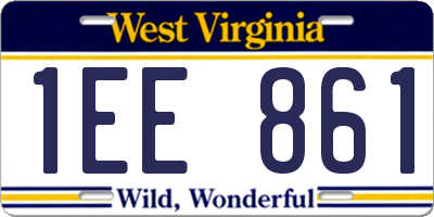 WV license plate 1EE861