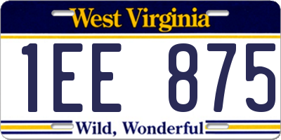 WV license plate 1EE875
