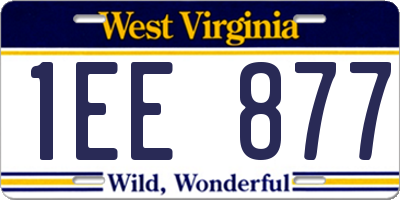 WV license plate 1EE877