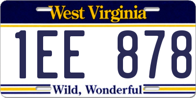 WV license plate 1EE878