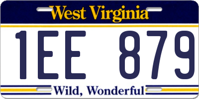 WV license plate 1EE879