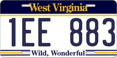 WV license plate 1EE883