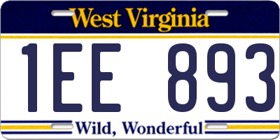 WV license plate 1EE893