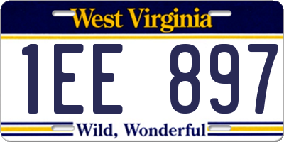WV license plate 1EE897