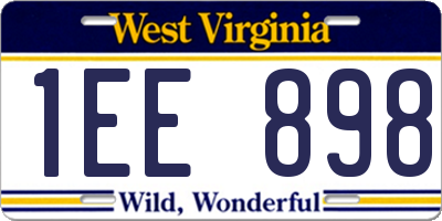 WV license plate 1EE898