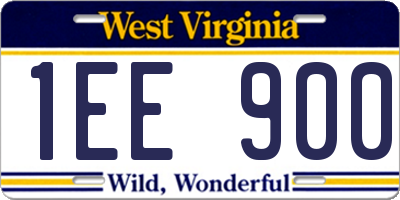 WV license plate 1EE900