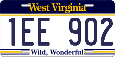 WV license plate 1EE902