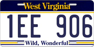 WV license plate 1EE906