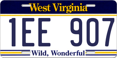 WV license plate 1EE907