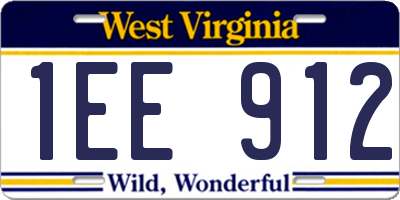 WV license plate 1EE912